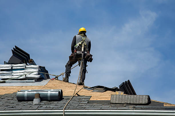 Professional Gutter Installation technician working in Vergennes, VT